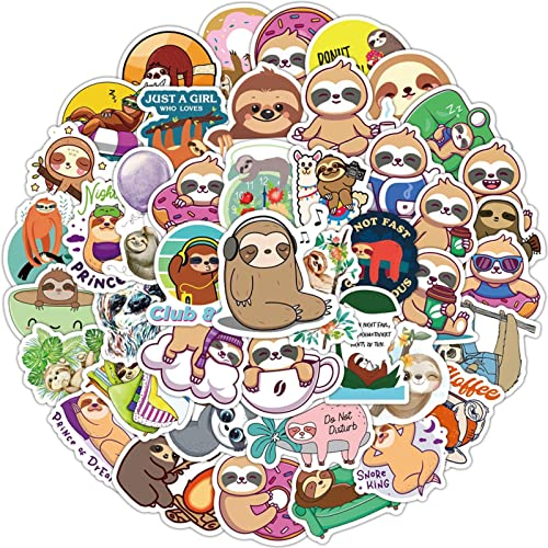 10/30/50 Stück Kawaii Faultier Aufkleber Cartoon Kühlschrank Gitarre Laptop Motorrad Gepäck Skateboard PVC Graffiti Coole Aufkleber Abziehbilder