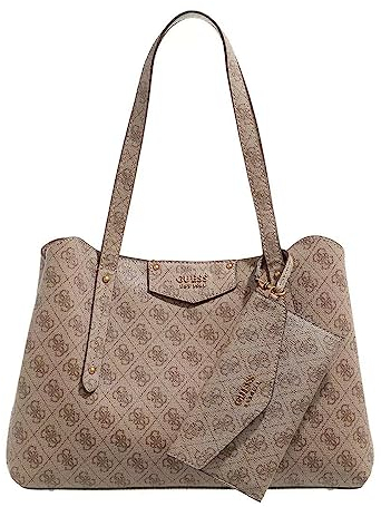 Guess Damen ECO Brenton GIRLFRIE Tasche, Latte Logo