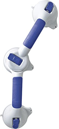 Dual-Point Vacuum Seal Suction Safety Rail - Portable Support Handle - Removable - 180 Degree Swivel - No Drilling Required - Easy Cleaning - Wall Support Mobility Bar Handle