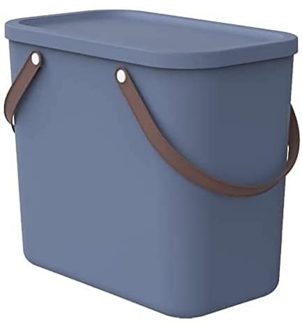 Rotho Albula Aufbewahrungsbox 25l mit Deckel, Kunststoff (PP recycelt), blau, 25l (40.0 x 23.5 x 34.0 cm)