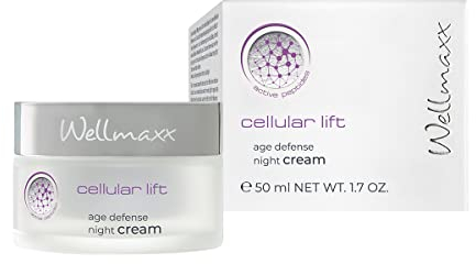 WELLMAXX cellular lift age defense night cream – Mit Anti-Aging-Wirkstoffen & hochwertigen Ölen, reichhaltige Nachtcreme, für alle Hauttypen geeignet, DERMATEST® „sehr gut“, 50 ml