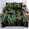 DXHOME Bettwäsche 135x200 Kaktus Schwarz Grün Dunkelgrün Blätter Pflanzen Weiche Mikrofaser Wende Bettwäsche Bettdeckenbezug Bettbezüge mit Reißverschluss und 2 Kissenbezügen 80×80 cm