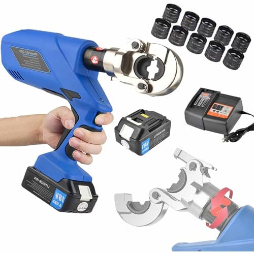 16–300 Mm²/16–400 Mm²Pinza Crimpatrice per Capicorda Idraulica Elettrica Pinza per Crimpatura Ricaricabile Kit Crimpatrice per Cavi Terminali Elettrici,300mm²