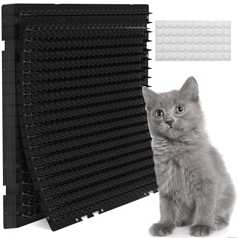 Petfolio 12 Pack Black Cat Spike Mat - 16 x 13 Scat Mat for Cats with 1 Spike is A Perfect Pet Deterrent for Indoor & Outdoor Cat Repellent to Deter Feral Cats & Dogs
