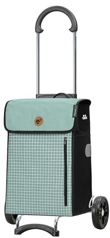 ANDERSEN Einkaufstrolley - Scala Shopper Hente Mint | mit Flüsterrädern, klappbar, aus Stahl, bis 40 kg - Tasche sehr kompakt, Thermofach, Seitenfach, 36 L