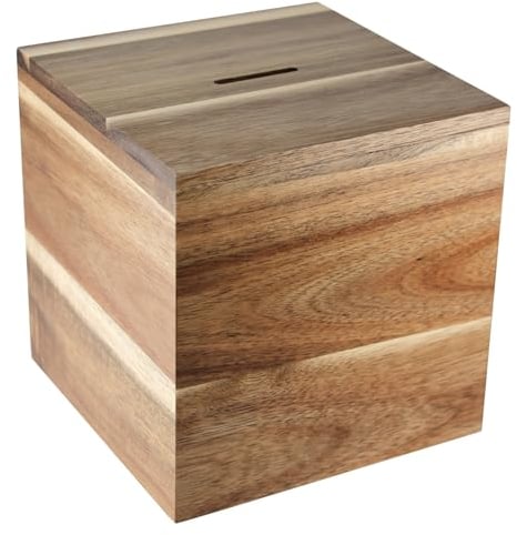PERQS® BDB – edle Spardose aus Holz (FSC®-Zertifiziert) mit Zwei Schlössern - zum gemeinsamen Sparen & Spar-Challenge - als Paar- oder Hochzeitsgeschenk | Urlaubskasse | Reisekasse | Trinkgeldkasse