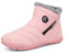 CELANDA Barefoot Bottes de Neige Femme Homme Bottes Hiver Fourrure Doublure Chaude Bottines d'hiver Imperméable Antidérapant Boot Extérieur,Rose,Taille:39 EU