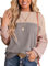Daspkuwy Ladies Jumpers Round Neck Cute Soft Baggy Women's Long Sleeve Tops Knit Tunic Thermal Longline Jumpers for Women UK Size 10-12 Light Grey