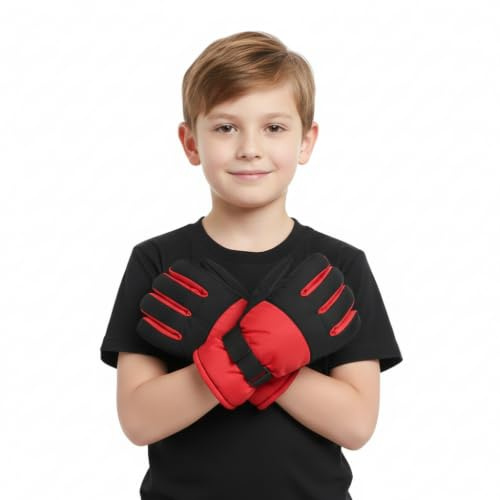 A2Z 4 Kids Jungen Ski Snowboarden Winter Handschuhe Winddicht Outdoor Sportarten Thermisch Vlies Lined Ski Schnee Handschuhe Riding Handschuhe Mit Einstellbar Handgelenk Strap Fäustlinge 6-13 Jahre