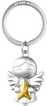GERNEO® Porte-clés ange gardien Emilia - Porte-bonheur avec étoile en or, or rose ou argent, or