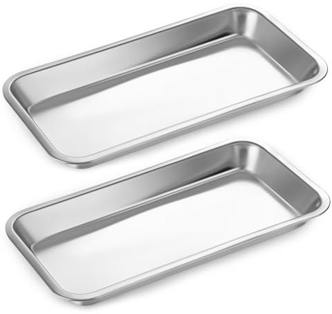 2PCS Metal laboratory supplies trays, stainless steel trays, dental clinical trays, Metal Tray Surgical Sterilization