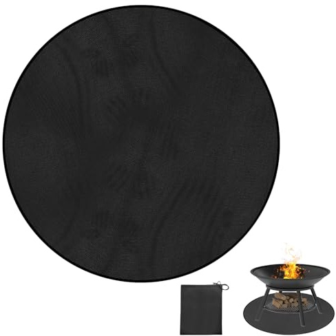 Feuerfeste Matte für Feuerschale Rund 61 cm Brandschutzmatte Feuerschale | Feuerschale Matte Rund Wasserdicht Feuerschutzmatte für Kamin Hitzebeständig bis zu 2000°F für Boden, Rasen, Terrasse