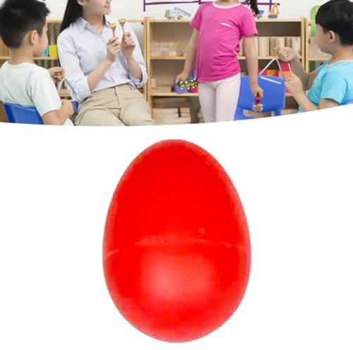 POENVFPO Pädagogischer Eierschüttler aus Kunststoff, Musikalisches Schlaginstrument für Kinder und Erwachsene, Leichtes, Tragbares Rhythmus-Trainingsgerät (Rot)