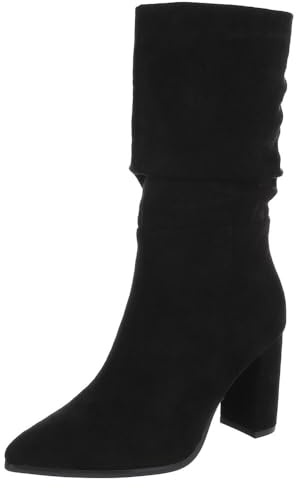 Ital Design Damen Stiefel mit Reißverschluss und Blockabsatz, spitze Form