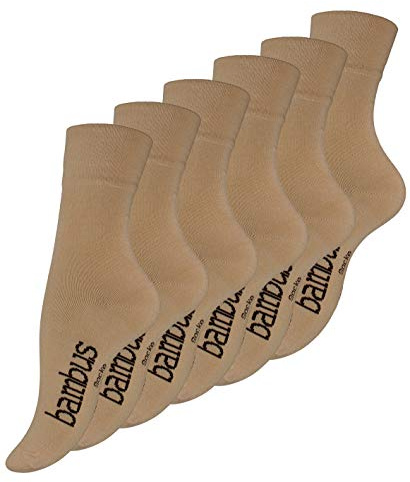 Vincent Creation 6 Paar Damen BAMBUS Socken, Bambussocken mit Handgekettelter Spitze ohne Gummi