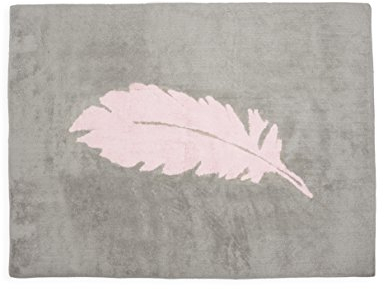 Ideenreich Pluma Teppich Feder waschbar 120x160cm, Baumwolle, rosa, 120x160 cm