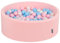 KiddyMoon 90X30cm/200 Bolas ∅ 7Cm Piscina De Bolas para Ninos Hecha En La UE, Rosa:Azul Clr/Rosa Clr/Perla