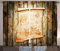 ABAKUHAUS Pirat Rustikaler Vorhang, Karte auf Grunge Holz, Wohnzimmer Universalband Gardinen mit Schlaufen und Haken, 280 x 175 cm, Creme