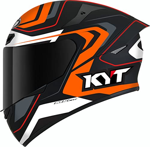 KYT TT Course Overtech Helm (Black/Orange,S)