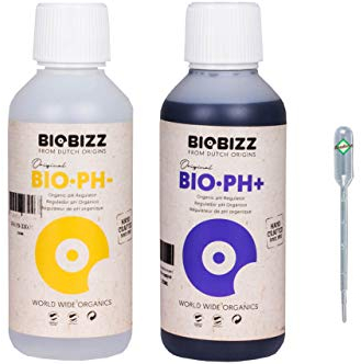Weedness BioBizz Bio pH- Minus 250 ml + pH+ Plus 250 ml Flüssig - pH-Heber Grow Anbau Indoor Dünger Heben Erhöhen Set