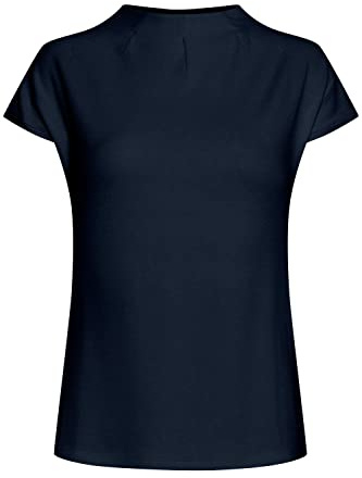 fransa FRZASKATER Damen T-Shirt Kurzarm Shirt Rundhalsausschnitt Kurze Ärmel mit überschnittener Schulter und hochabschließendem Kragen, Größe:M, Farbe:(NOOS) Dark Peacoat (60468)