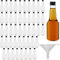 Belle Vous Mini Bouteille (Lot 48) Bouteilles Miniatures Réutilisables 100ml Vides en Plastique avec Bouchons À Vis Noirs et Entonnoir pour Liquides - Mignonnettes pour Mariages et Fêtes