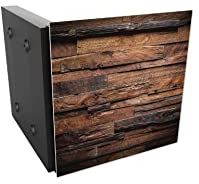 ALLboards Schlüsselkasten Schlüsselbox Dunkles Holz Glas Glasboard Magnettafel Memoboard - 30x30x4,7cm,50 Haken, Neodym-Magnete Schlüsselschrank