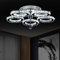 VETRULUS Modern Led Crystal Chandelier, 5 Circle Rings Crystal Pendant Ceiling Lights Flush Mount Lighting Fixture for Bedroom Dining Room Living Room (5 Rings(Cool White))