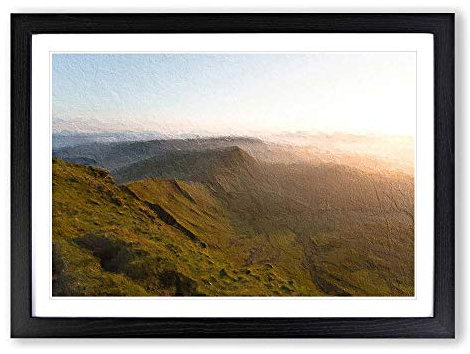 Big Box Art Pen y Fan in The Brecon Beacons Wales Framed Wall Art Picture Print Ready to Hang, Black A2 (62 x 45 cm)