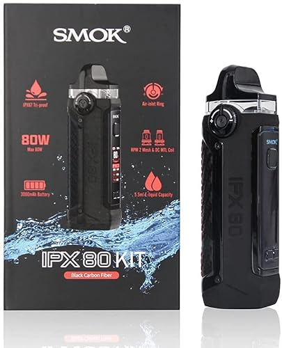 Smok IPX 80 Kit | Original Smok 80W Vape Kit construido en 3000mAh Batería con 5.5ml RPM 2 Pod Con Malla 0.16ohm DC 0.6Ω MTL Coil