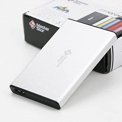 MasterStorb - Hard disk esterno USB 3.0 Super-Fast 2,5 SATA, hard disk portatile, colore: rosso, argento, nero, blu e rosa, tutti i diversi GB disponibili (120GB, argento)