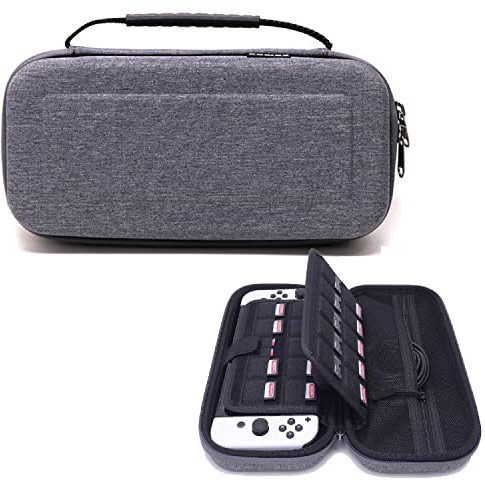 Palumma Étui de Transport Compatible avec l'étui de Console de Jeu Nintendo Switch OLED pour Un Grand Espace de Stockage pour Les Fentes pour Cartes de Jeu et Autres Accessoires