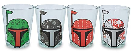 Star Wars Holiday Boba Fett 2.5-Ounce Mini Shot Glasses | Set of 4