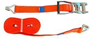 Kit 4 pièces - Sangle d'ancrage à cliquet autobloquant SpanSet 9 m, ruban de 50 mm, crochet et charge de travail 2500 daN. Certificat EN 12195-2.