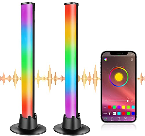 CheDux Smart Luces LED, Luz Ambiental con Múltiples Efectos de iluminación y Modos de Música, RGB Lámpara Gaming Sync con música, Barras de Luces LED para juegos, PC,TV, decoración de habitaciones