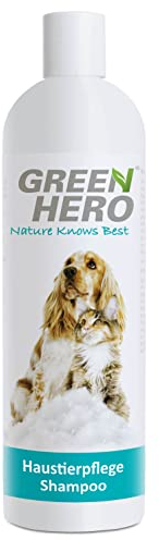 Green Hero Haustierpflege Shampoo sensitiv für Hund 500 ml gegen Juckreiz, Pflegeshampoo bei trockener, juckender Haut, milde Pflege zur Unterstützung bei Reizungen, Schorf, Schuppen Hundeshampoo