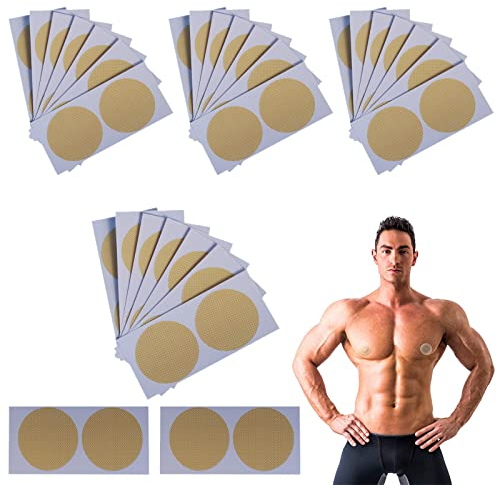 PMELCXD Herren Nippel Cover wasserdichte Unsichtbare Anti-Friktion Atmungsaktiv Einweg 3,5cm Selbstklebend Brustwarzen Abdeckungen FüR LäUfer & Athleten MarathonläUfer Der MäNner,30 Paar