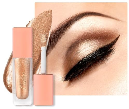 Oulac Liquid Glitter Eyeshadow - Metallic Gold Eyeshadow & Liquid Eyeliner with Fine Sparkle, Blendable Sparkly Eye Make-up, Crease Resistant, Vegan, 6.8g, Jupiter (09)