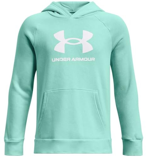 Under Armour Felpa con cappuccio in pile Rival (1 pezzo), Neo Turquoise / / Bianco, M