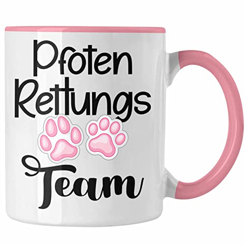Trendation - Tierarzt Tasse Geschenk Bester Tierarzt Geschenkidee Tiermedizin Veterinär Pfoten Rettungs Team (Rosa)
