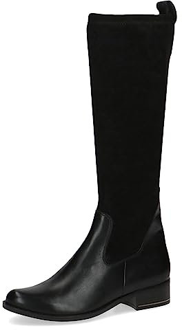CAPRICE Damen Hohe Stiefel mit Absatz Runde Spitze Blockabsatz, Schwarz (Black Comb), 40.5 EU