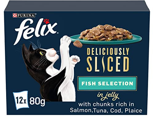 Felix Deliciously Sliced Adult Katzennassfutter Ocean Selection 12x80g