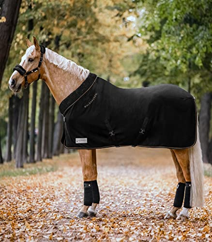 WALDHAUSEN Fleecedecke modern rosé, schwarz/Gold, 145cm
