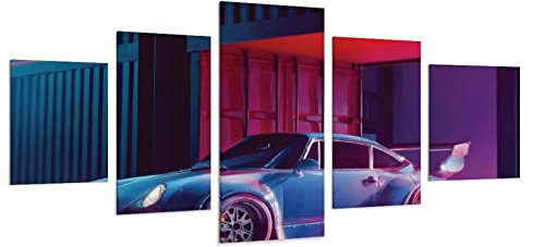 Porsche 911 Poster Wandkunst 5er Set Drucke Leinwand Bild Drucke Modern Aesthetic Poster Wanddeko