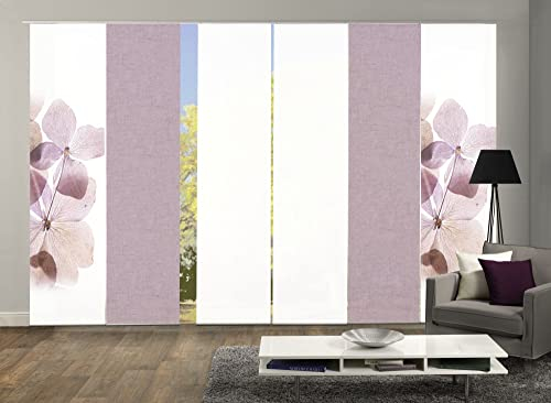 wohnfuehlidee 6er-Set Schiebegardinen Marcella Blickdicht, Höhe 245 cm, Rose