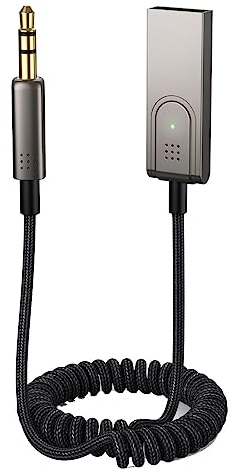 MMOBIEL Adattatore AUX Bluetooth USB - Ricevitore Bluetooth per Auto da 3,5 mm - Adattatore AUX BT - USB-A a jack da 3,5 mm con Microfono Ricevitore Wireless per Musica e Chiamate in Vivavoce