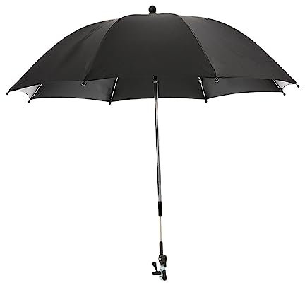 Harilla Sombrilla para Cochecito, Sombrilla para Cochecito con Clip, Impermeable, Sombrilla, Sombrilla para Bebé para Paseos Por, negro