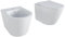 Sanitari in ceramica sospesi bianco opaco vaso rimless bidet sedile soft-close chiusura rallentata mod. Vienna