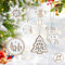 Kalolary 24 Piezas Decoración de Madera para el Árbol de Navidad, Decoración de Árbol de Navidad con Cuerda para Adornos Navideños Etiquetas de Regalo DIY Manualidades(6 Estilos)