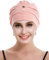osvyo Baumwolle Chemo Kopfbedeckung für Damen Krebs Haarausfall Hut - Baumwolle Leichte Kopfbedeckung Versiegelte Verpackung HELLES ROSA